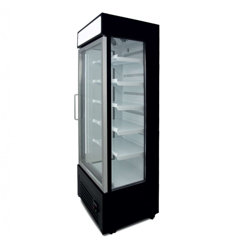 Armario Refrigerado Ventilado con Laterales de cristal 400 litros con 5 estantes COLOR NEGRO VISION400N