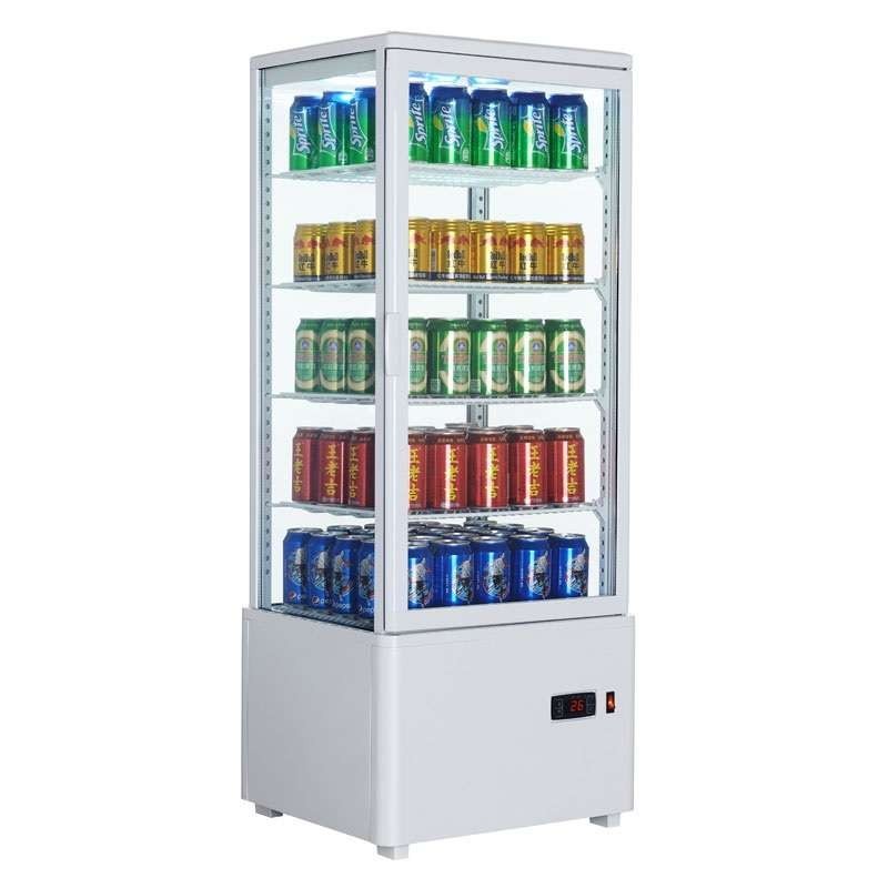 Expositor Refrigerado 4 Caras 98 litros Blanco de 447x400x1199h mm Línea Pekín XC98L-B