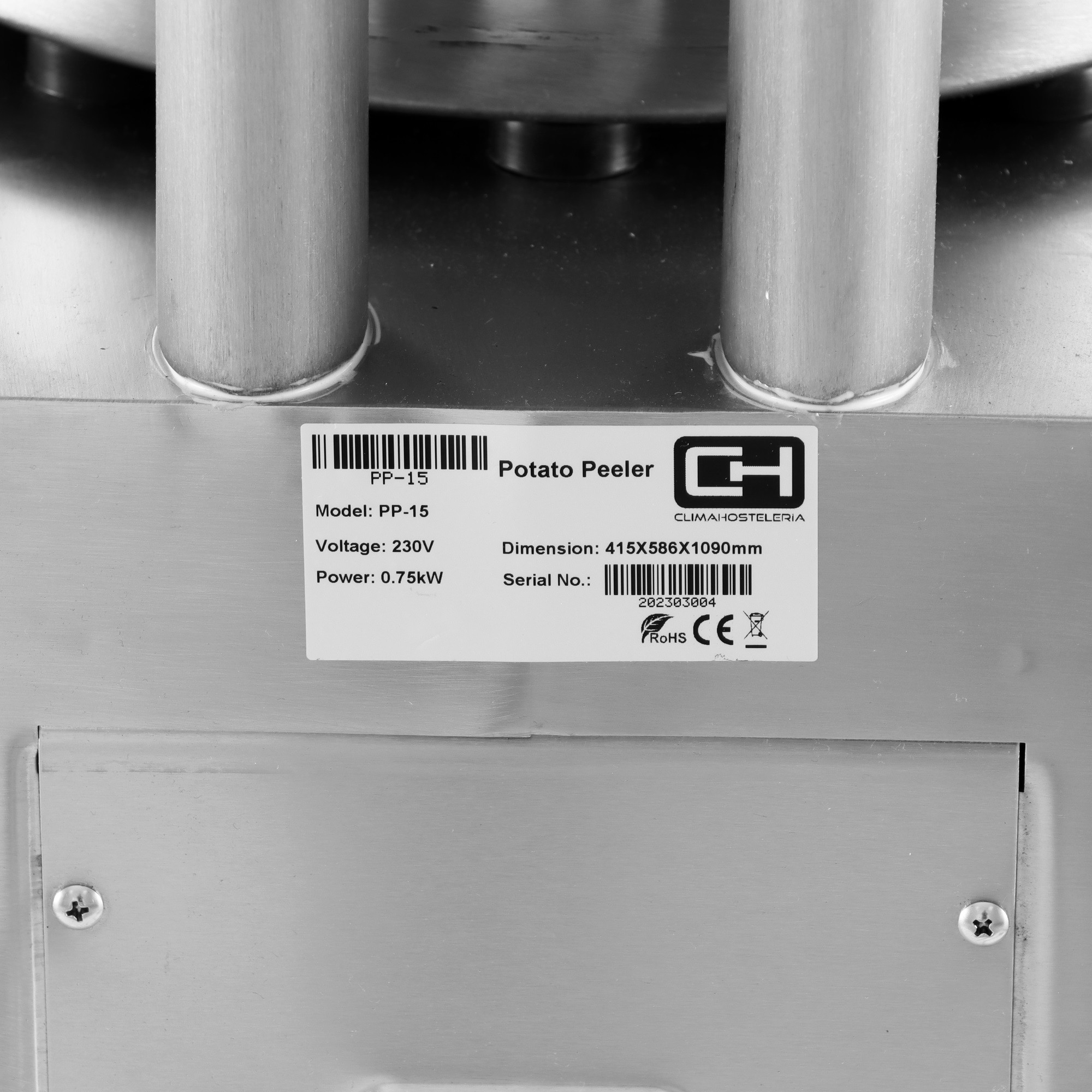 Peladora de Patatas de 15 Kg con Producción 165Kg/h PEKIN PP-15