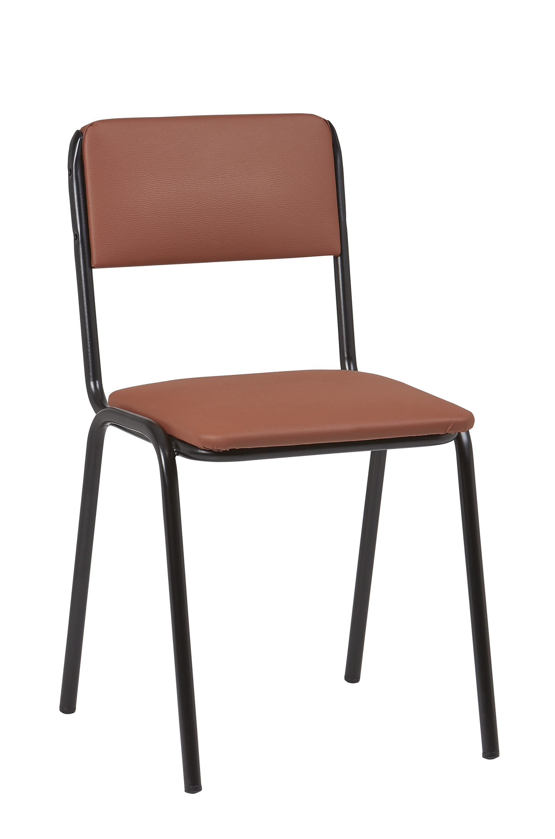 Silla Interior Armazón Plastificado Negro con Asiento y Respaldo Tapizado EDNA