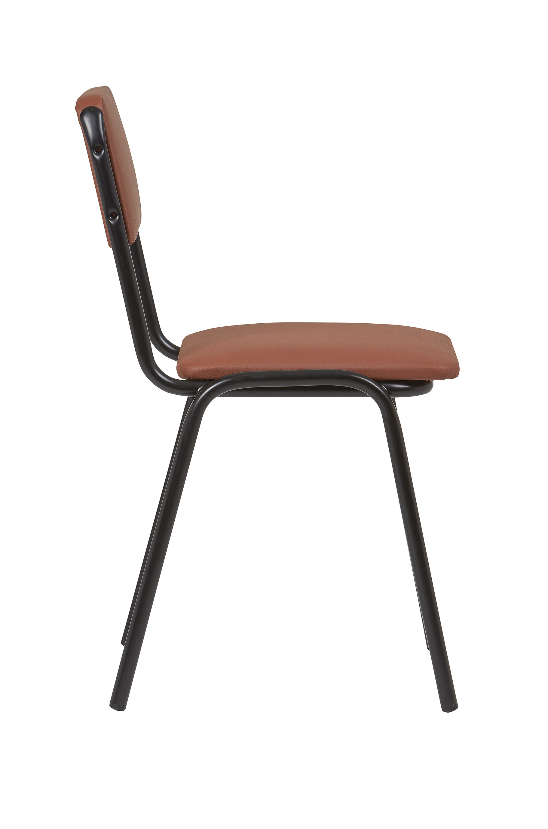 Silla Interior Armazón Plastificado Negro con Asiento y Respaldo Tapizado EDNA
