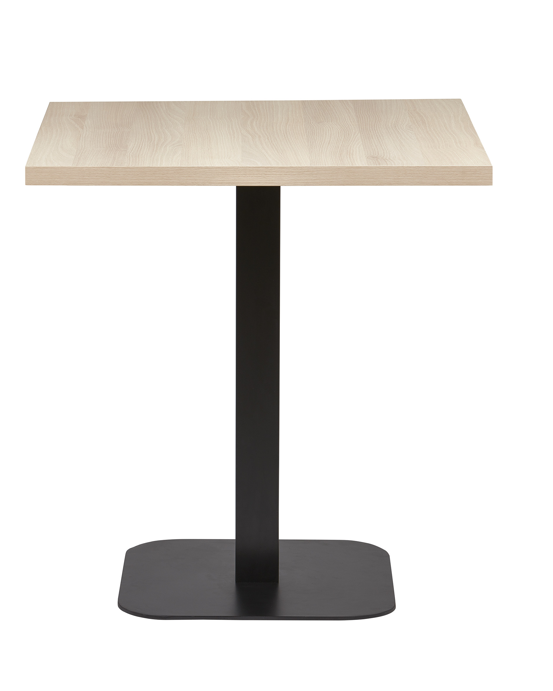 Mesa  Interior Armazón Plastificado Negro con Tablero de Melamina Acacia 70x70 cm ROMA ACA
