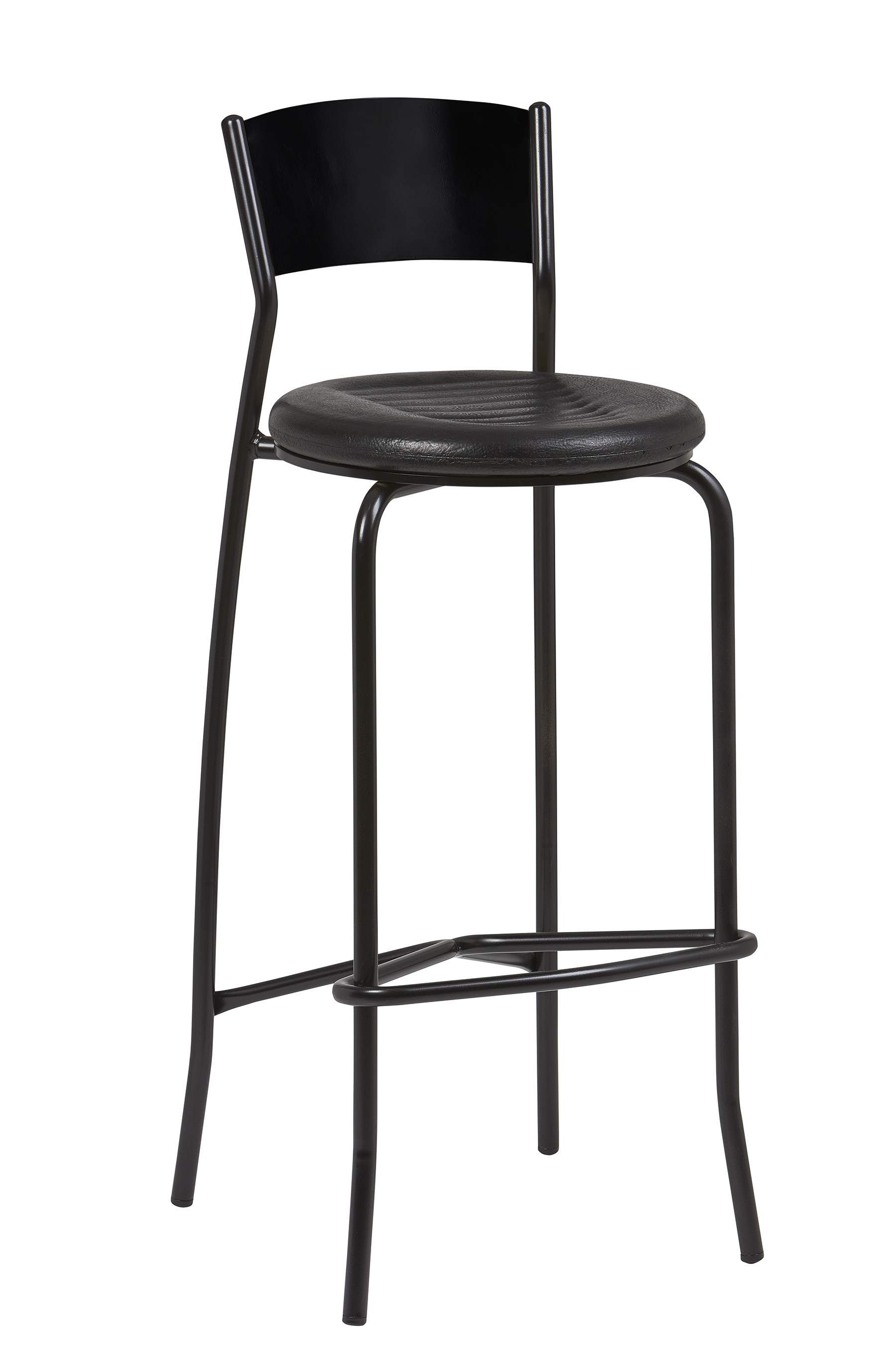 Taburete Armazón Plastificado Negro con Asiento de Espuma Integral FLORIDA ESP