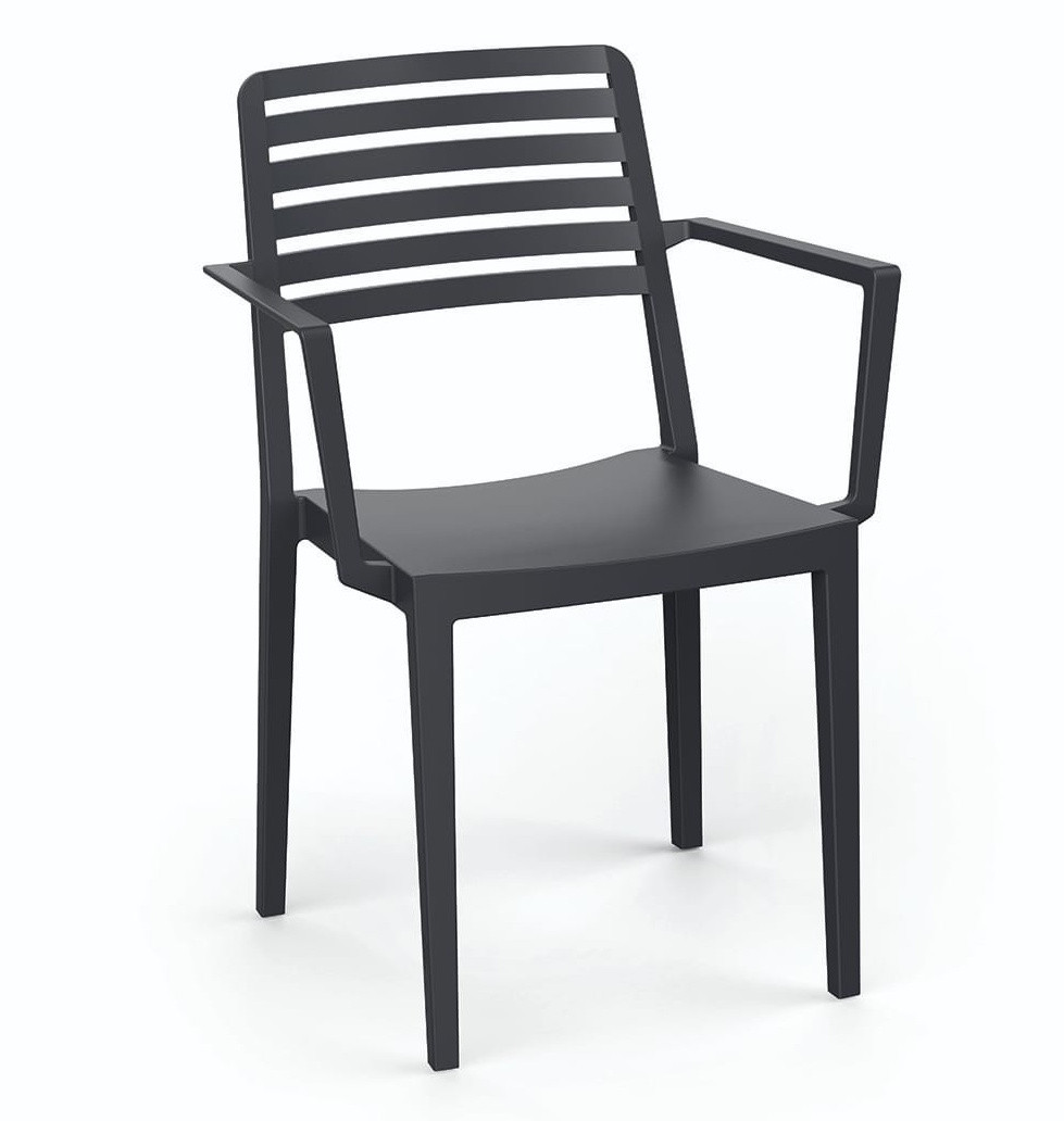 Sillón Terraza Polipropileno color Negro ROW 2 NEG
