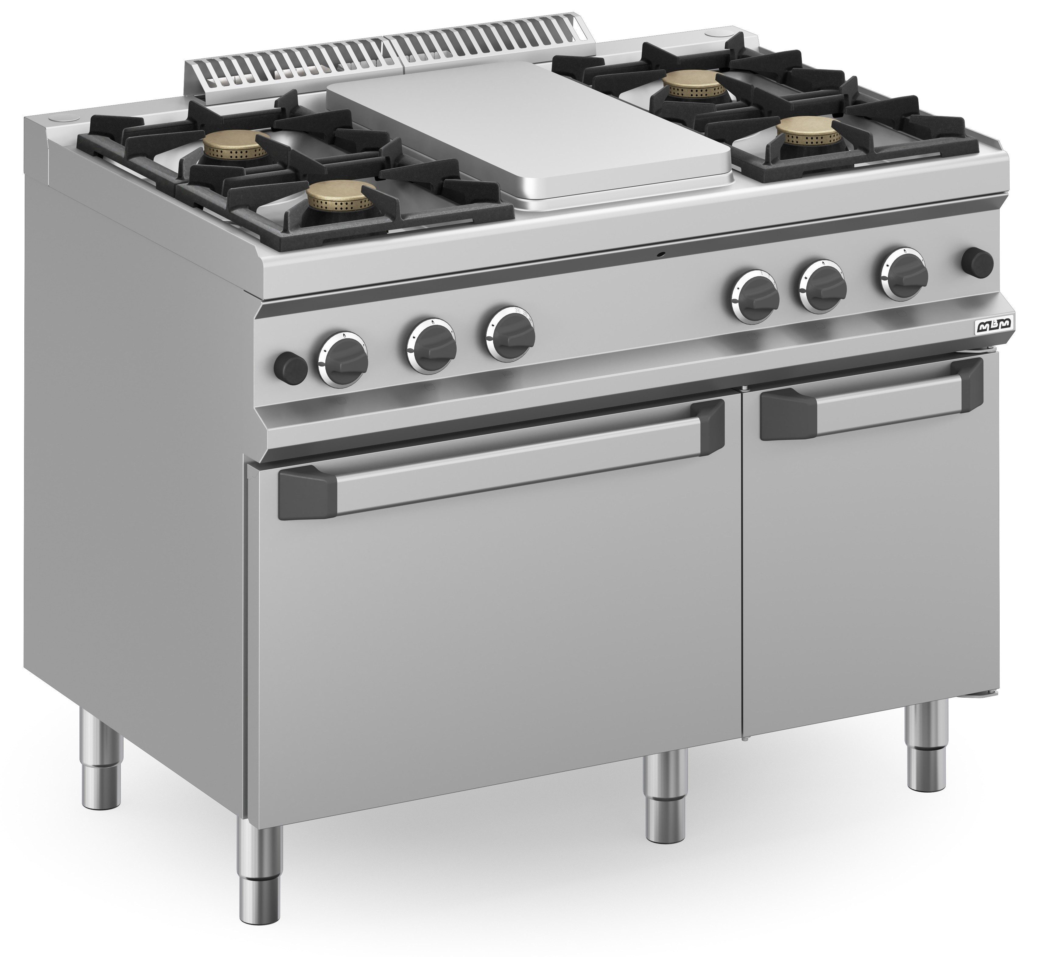 Cocina a gas 4 fuegos 4x7 Kw  y Plancha Central 5,5Kw con Horno a Gas MFB711MFG4XL MAGISTRA PLUS 700