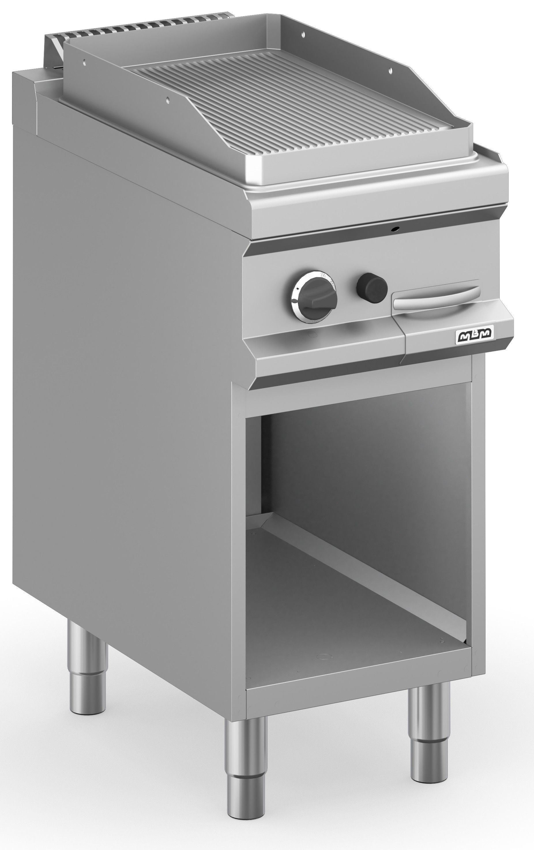 Frytop a gas 40 cm Placa Ranurada Acero Rectificado con Mueble MFTG74AR MAGISTRA PLUS 700