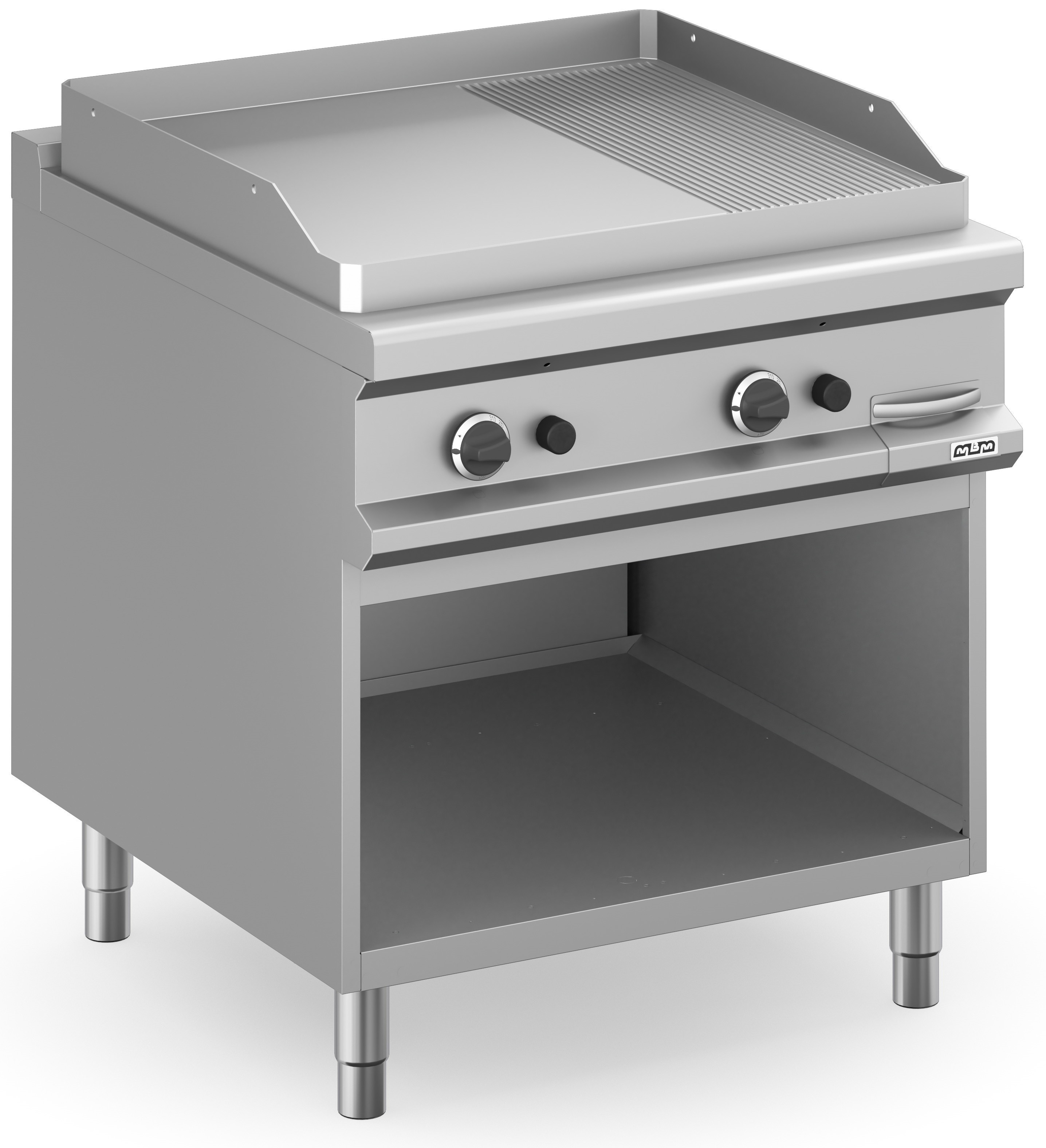 Frytop a gas 80 cm Placa Lisa - Ranurada Acero Rectificado con Mueble MFTG98ALR MAGISTRA PLUS 900