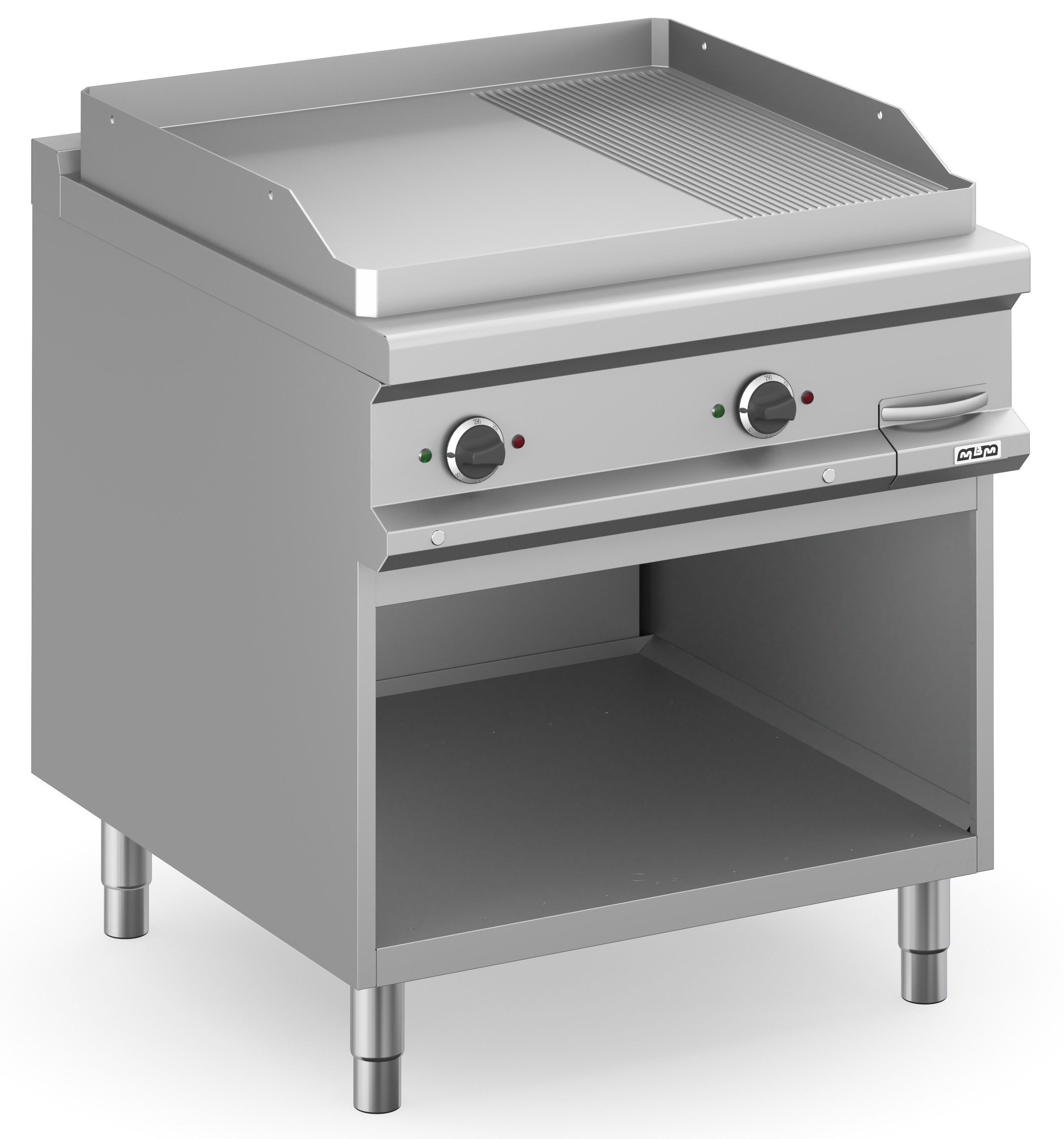 Frytop Eléctrico 80 cm Placa Lisa - Ranurada Acero Rectificado con Mueble MFTE98ALR MAGISTRA PLUS 90