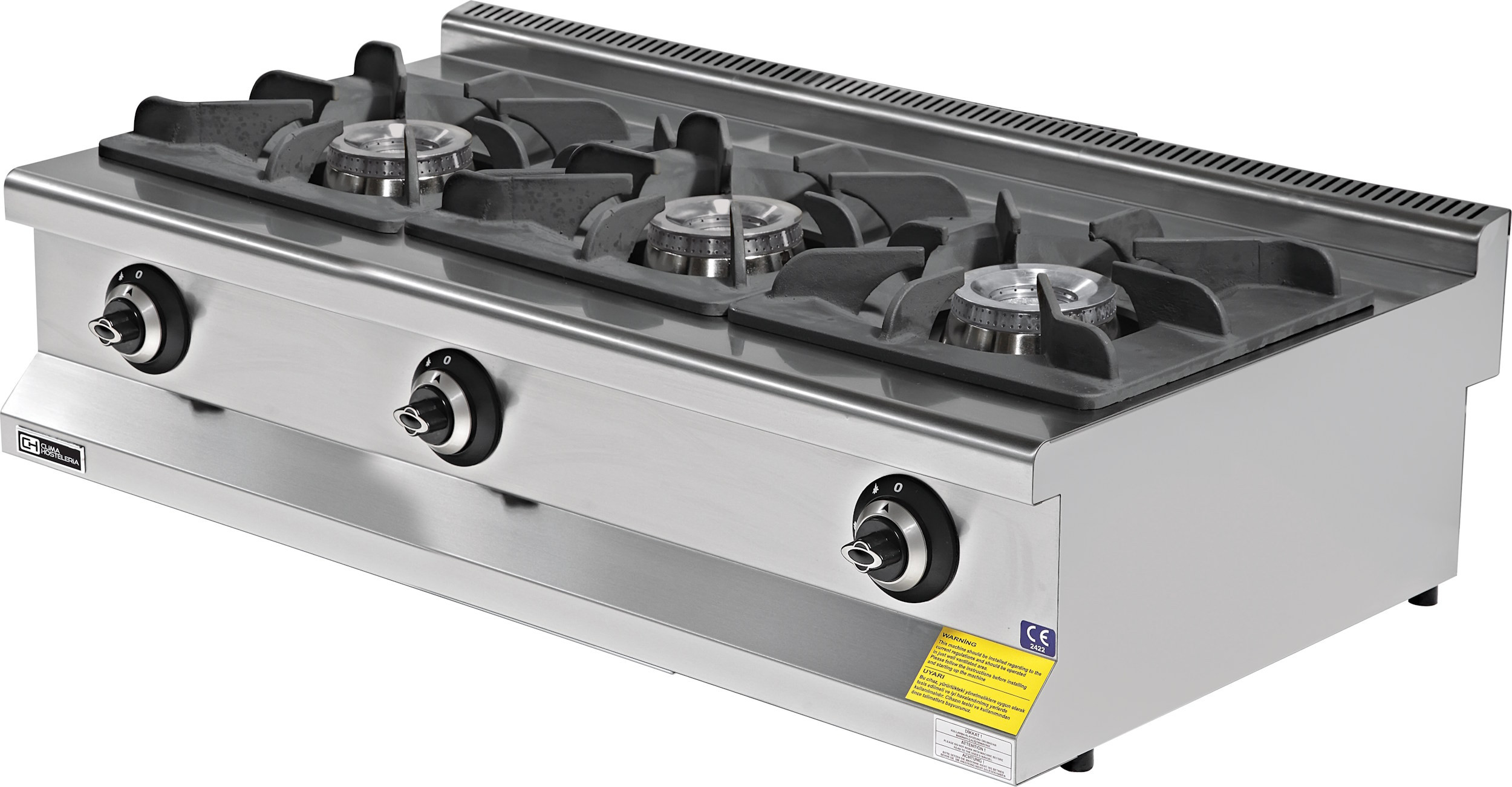 Cocina a gas sobremesa 2 fuego Gran Potencia 2x8,65 kW 800x664x285h mm EMP6KG020-O Línea 600 Estambu