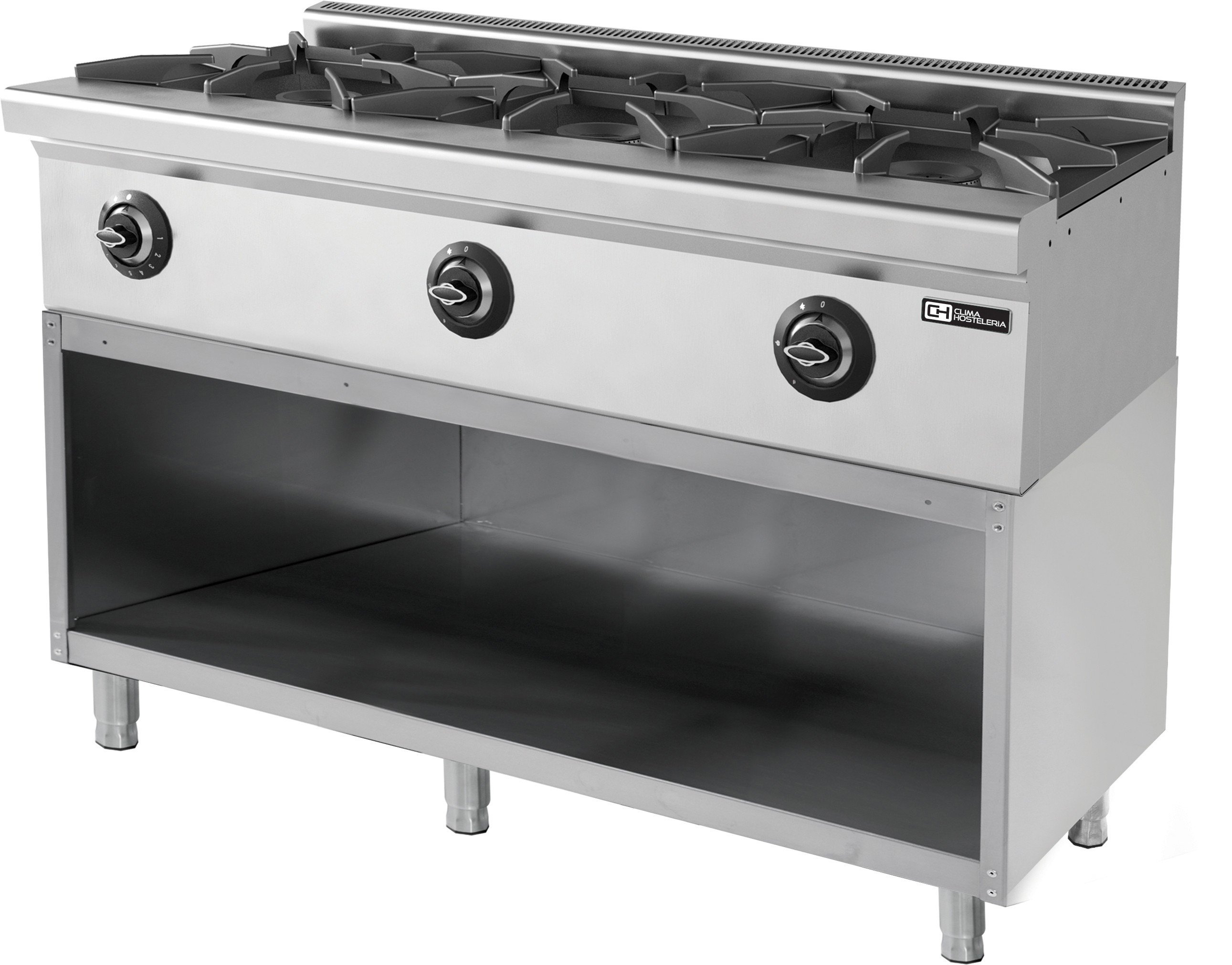 Cocina a gas con mueble 3 fuegos Gran Potencia 3x8,65 kW 1200x664x850h mm EMP6KG031RK Línea 600 Esta
